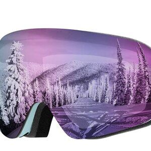 Snow Purple Matte Ice Goggles  100% UV Protection
